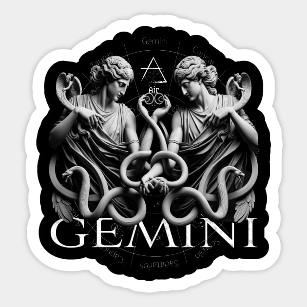 Dual Nature Gemini Zodiac & Air Element Sticker by Deadpan Couture